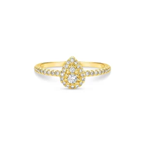 Anel Solitário Gota Cielo em Ouro Branco 18k com Diamante de Laboratório 5ct